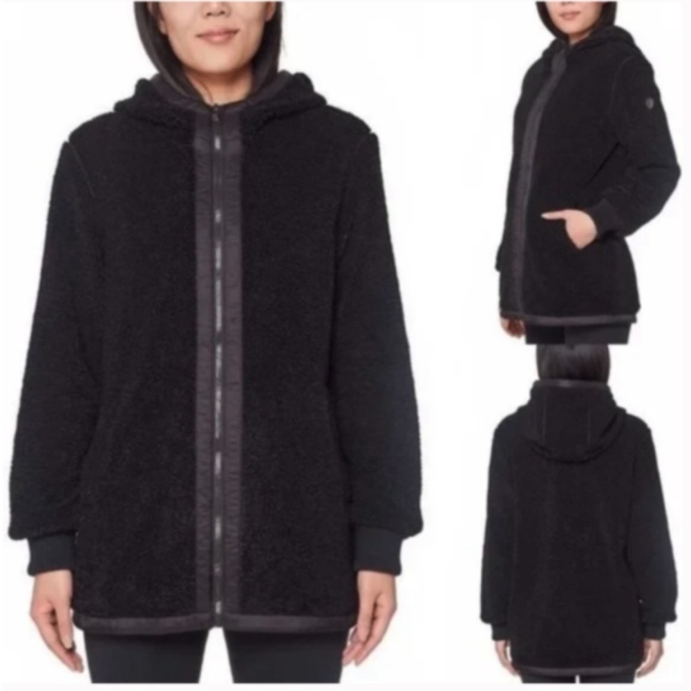 1 MADISON EXPEDITION Womens Black Hooded
Sherpa Coat - Picture 3 of 9